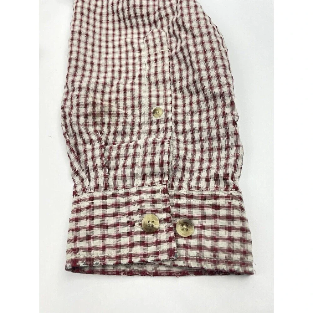 The North Face Shirt Men XL Red Plaid Outdoor Button Up Distressed